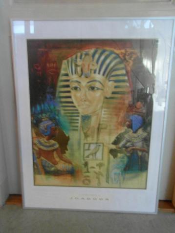 Tutanchamon by Joadoor, met foudaccenten in lijst. Canvas in beschikbaar voor biedingen