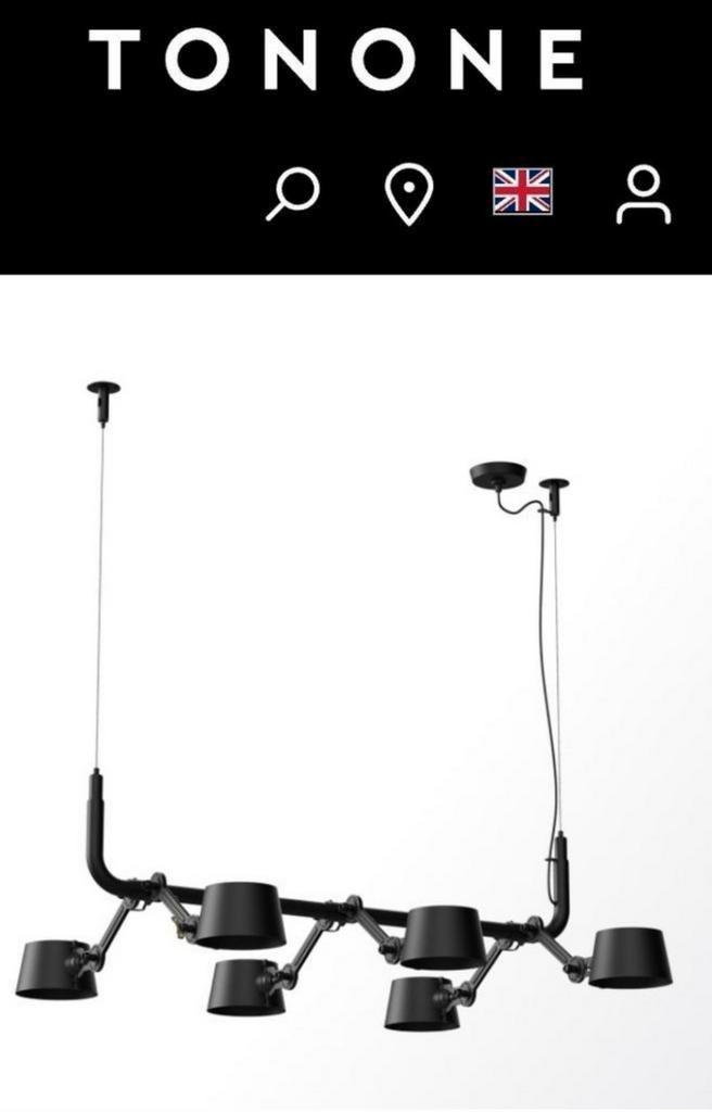 Tonone Bolt 6 pack zwart, Huis en Inrichting, Lampen | Hanglampen, Nieuw, 75 cm of meer, Overige materialen, Ophalen of Verzenden