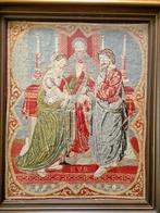 Zeldzaam - antiek borduurwerk huwelijksinzegening "HVB" 1872, Ophalen of Verzenden