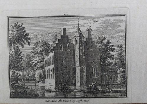 457 / Huis Altena  bij Delft  - Almkerk, Antiek en Kunst, Kunst | Etsen en Gravures, Ophalen of Verzenden