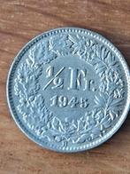 Zwitserland 1/2 frank 1945 B zilver, Postzegels en Munten, Ophalen, Overige landen, Zilver