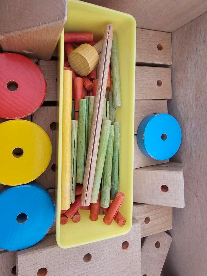 Houten Constructie Speelgoed, Kinderen en Baby's, Speelgoed | Bouwstenen, Gebruikt, Overige merken, Ophalen