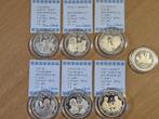 Noord Korea 7x "Nobel Prijs" Serie 5 Won 999/000 Zilver 2001, Postzegels en Munten, Munten en Bankbiljetten | Verzamelingen, Ophalen of Verzenden