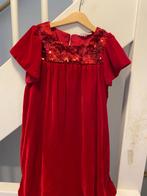 ROOD VELOURS MEISJE KERST JURK, MAAT: 140, Meisje, Ophalen of Verzenden, Zo goed als nieuw, Jurk of Rok