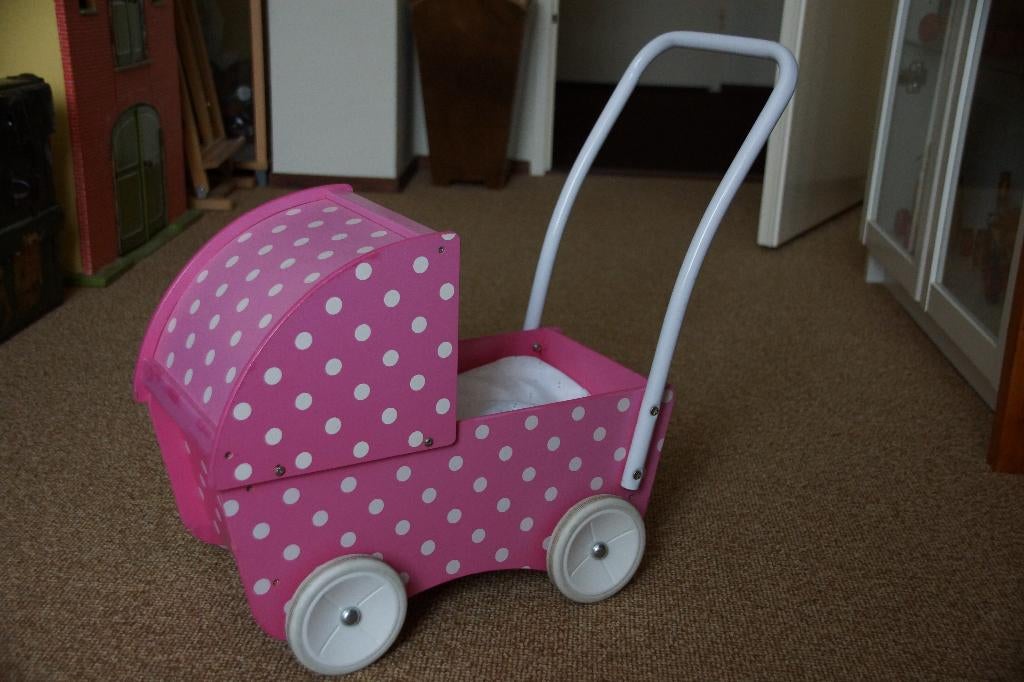 Houten poppenwagentje, Ophalen, Gebruikt, Babypop