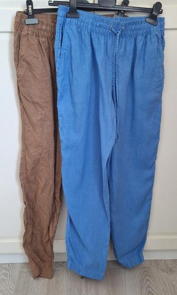 2 broeken linnen/katoen beschikbaar voor biedingen