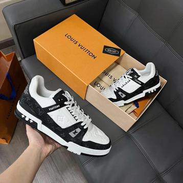  Louis Vuitton LV Trainer Black White & BLUE (36 - 45)