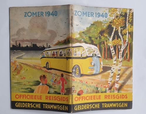 GELDERSCHE TRAMWEGEN REISGIDS ZOMER 1940, Verzamelen, Spoorwegen en Tramwegen, Gebruikt, Bus of Metro, Boek of Tijdschrift, Ophalen of Verzenden