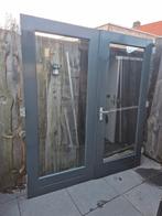 Hardhouten dubbele tuindeuren. 188.5x211.5cm., Ophalen, Gebruikt, 120 cm of meer, Buitendeur