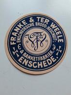 Etiket Franke & Ter Weele Enschede, Verzamelen, Merken en Reclamevoorwerpen, Ophalen of Verzenden, Zo goed als nieuw
