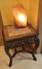 Chinese hocker/bijzettafel. Handgesneden Hardhout, Ophalen
