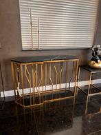 zeer nette side table goud met zwart marmer blad, Huis en Inrichting, Tafels | Sidetables, Ophalen, 100 tot 150 cm, Zo goed als nieuw