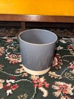 Leuk grijs bloempotje - 13.5 cm hoog, Tuin en Terras, Gebruikt, Rond, Binnen, Ophalen of Verzenden