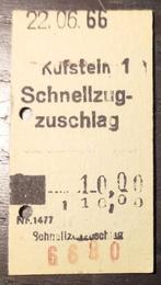 Oostenrijks treinkaartje Kufstein 1966 [4690]  [VeVeSp], Verzamelen, Spoorwegen en Tramwegen, Ophalen of Verzenden, Zo goed als nieuw