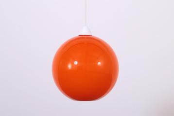 60s Oranje glazen hanglamp Frankrijk beschikbaar voor biedingen