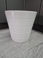 Mooie witte glanzende pot, Tuin en Terras, Bloempotten, Ophalen, Rond, Zo goed als nieuw, Aardewerk