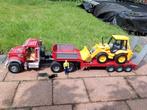 Bruder Mack Truck met dieplader en shovel, Kinderen en Baby's, Speelgoed | Speelgoedvoertuigen, Ophalen of Verzenden, Zo goed als nieuw