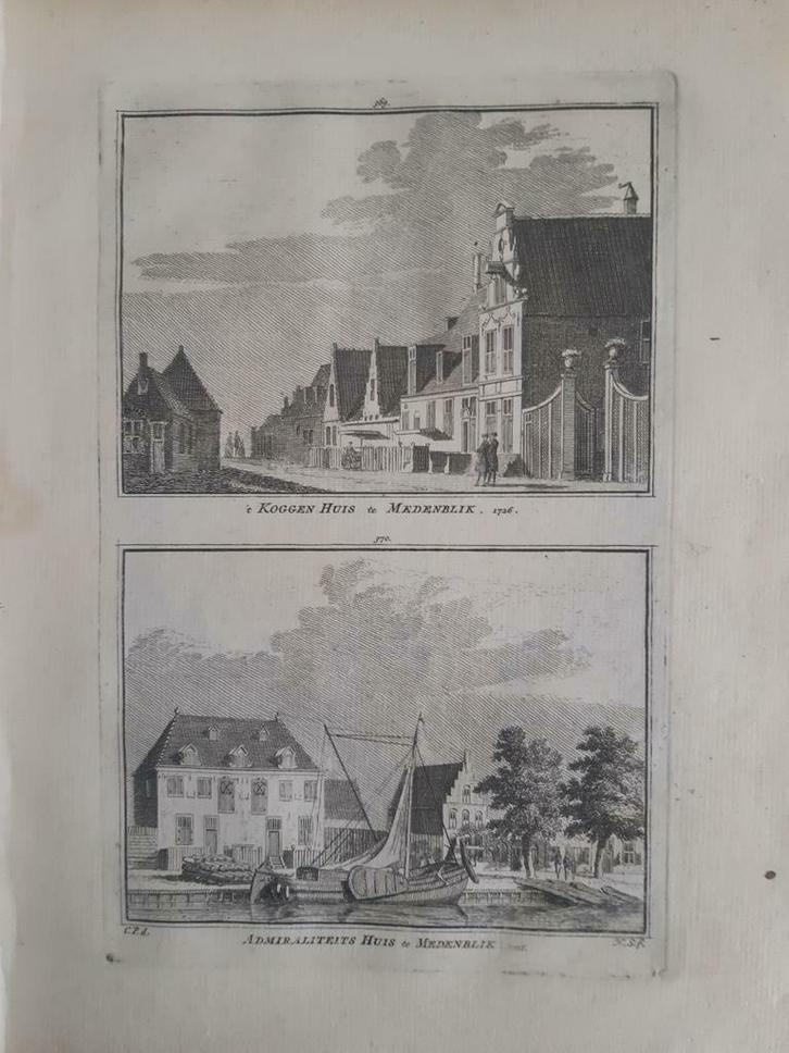 369-370*/ Koggenhuis en Admiraliteitshuis te Medemblik, Antiek en Kunst, Kunst | Etsen en Gravures, Ophalen of Verzenden