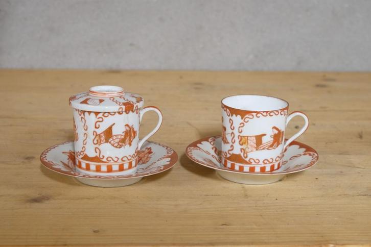 Japanse porseleinen kop en schotel – handbeschilderd –, Antiek en Kunst, Kunst | Niet-Westerse kunst, Ophalen of Verzenden