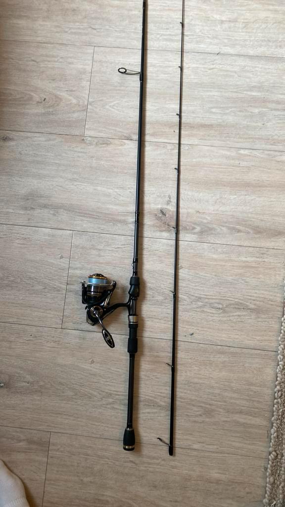 Daiwa Legalis + Westin W3 Finesse T&C, Watersport en Boten, Hengelsport | Roofvissen, Gebruikt, Werphengel, Ophalen of Verzenden
