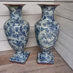 Set van 2 grote Duitse Delfts blauwe vazen., Antiek en Kunst, Ophalen of Verzenden