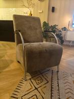 Mooie fauteuil in grijze ribstof., Huis en Inrichting, Fauteuils, Ophalen of Verzenden, Zo goed als nieuw, 75 tot 100 cm, 50 tot 75 cm
