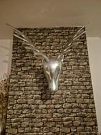 Grote Metalen Hertenkop met Gewei Wanddecoratie, Ophalen of Verzenden, Zo goed als nieuw