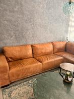 Bruine lederen hoekbank, geen rokers/huisdieren!, Huis en Inrichting, Banken | Bankstellen, 250 tot 300 cm, Gebruikt, 100 tot 125 cm
