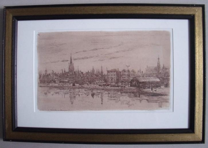 Willem Hopman (1939) - Alkmaar - Noord-Hollands Kanaal - ets, Antiek en Kunst, Kunst | Etsen en Gravures, Verzenden