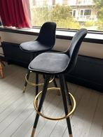 Zwarte barkrukken, Huis en Inrichting, Barkrukken, Ophalen, 60 tot 90 cm, Zo goed als nieuw, Metaal