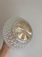 Vintage glazen plafonniere in goede staat/ amber glas, Huis en Inrichting, Lampen | Plafondlampen, Ophalen of Verzenden, Zo goed als nieuw