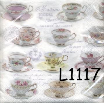 Servetten decoupage/bullet journal * kop en schotels L1117 beschikbaar voor biedingen