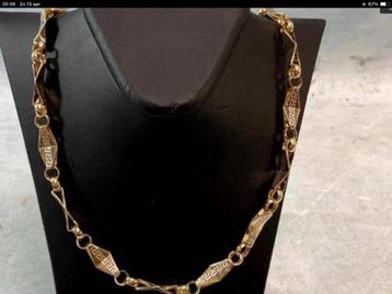 Massieve gouden vintage ketting Versace logo collier 14 kar beschikbaar voor biedingen