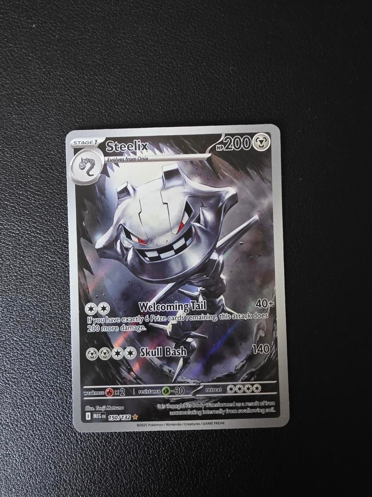 Zeldzame Steelix Illustratie Pokémonkaart, Ophalen of Verzenden, Zo goed als nieuw, Losse kaart