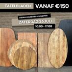 Tafelblad tafel blad ovaal rond recht mangohout acacia € 150, Ophalen, Overige materialen, 50 tot 100 cm, Vijf personen of meer