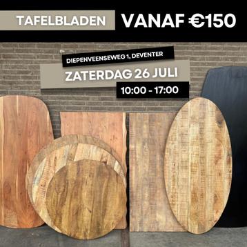 Tafelblad tafel blad ovaal rond recht mangohout acacia € 150 beschikbaar voor biedingen