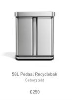 Simplehuman RVS afvalbak, Ophalen, Nieuw