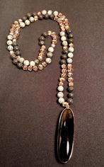Boho ketting met natuurstenen met Obsidiaan hanger, Ophalen of Verzenden, Nieuw, Steen of Mineraal, Met edelsteen