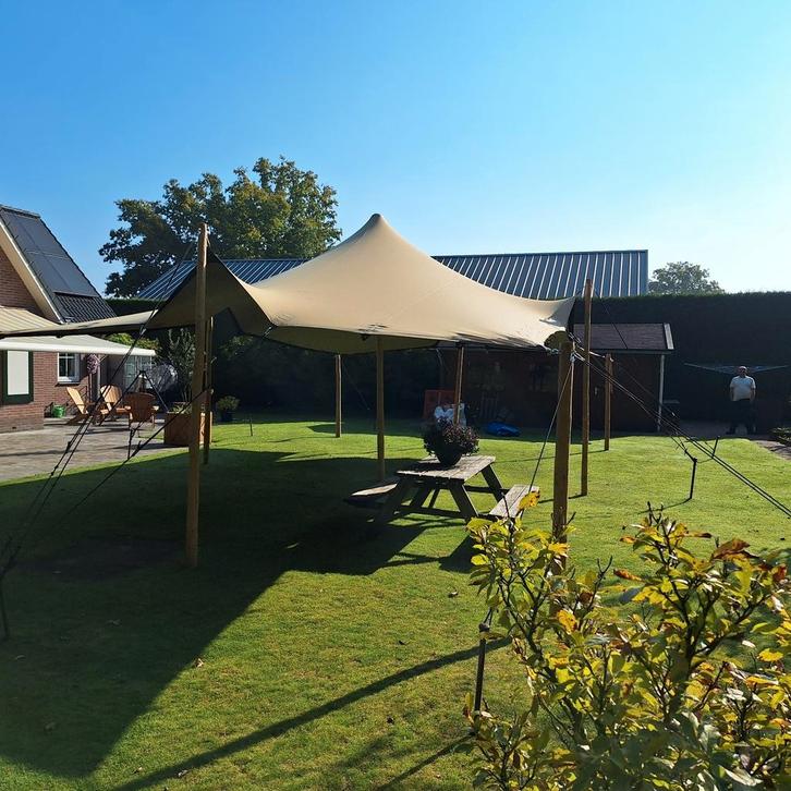 Te huur stretchtent 6x10 ook inventaris en verlichting!, Tuin en Terras, Partytenten, Zo goed als nieuw, 8 meter of meer, Ophalen