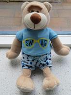 Beer merk Toys Unlimited meet ca 34 cm zacht blauw velours, Kinderen en Baby's, Ophalen of Verzenden, Nieuw, Beer