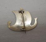 Zilveren Noorse broche vikking schip met emaillen nr.584, Overige kleuren, Verzenden, Minder dan 4 cm, Zo goed als nieuw