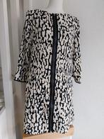 Beige zwarte jurk met rits - Maat M Zara, Maat 38/40 (M), Zwart, Ophalen of Verzenden, Zo goed als nieuw