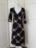 King Louie zwarte floral bloemen cross dress jurk, maat M, Kleding | Dames, Maat 38/40 (M), Zwart, Ophalen of Verzenden, Knielengte
