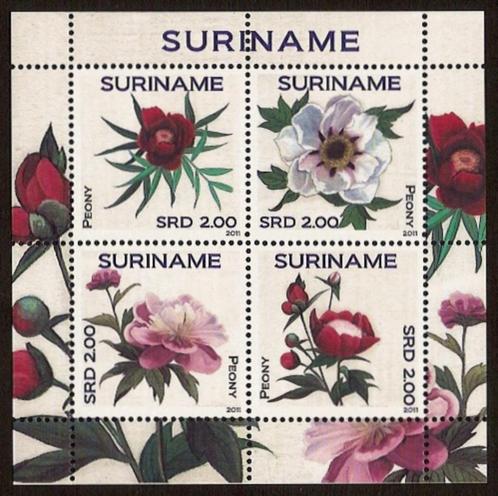 Suriname 1794/7 postfris Pioenrozen 2011, Postzegels en Munten, Postzegels | Suriname, Postfris, Ophalen of Verzenden