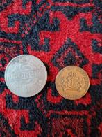 2 munten waarvan 1 een oude Broodpenning, Postzegels en Munten, Ophalen of Verzenden, Koningin Wilhelmina, Overige waardes, Losse munt