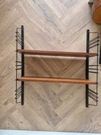 Wandrek Tomado houten planken, metalen ophangsysteem Vintage, Huis en Inrichting, Ophalen, Gebruikt