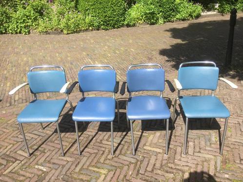 4 stuks GISPEN 206 stoelen, Huis en Inrichting, Stoelen, Gebruikt, Vier, Blauw, Ophalen