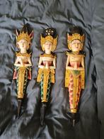 3 Balinese Houten Beelden te koop, Ophalen of Verzenden