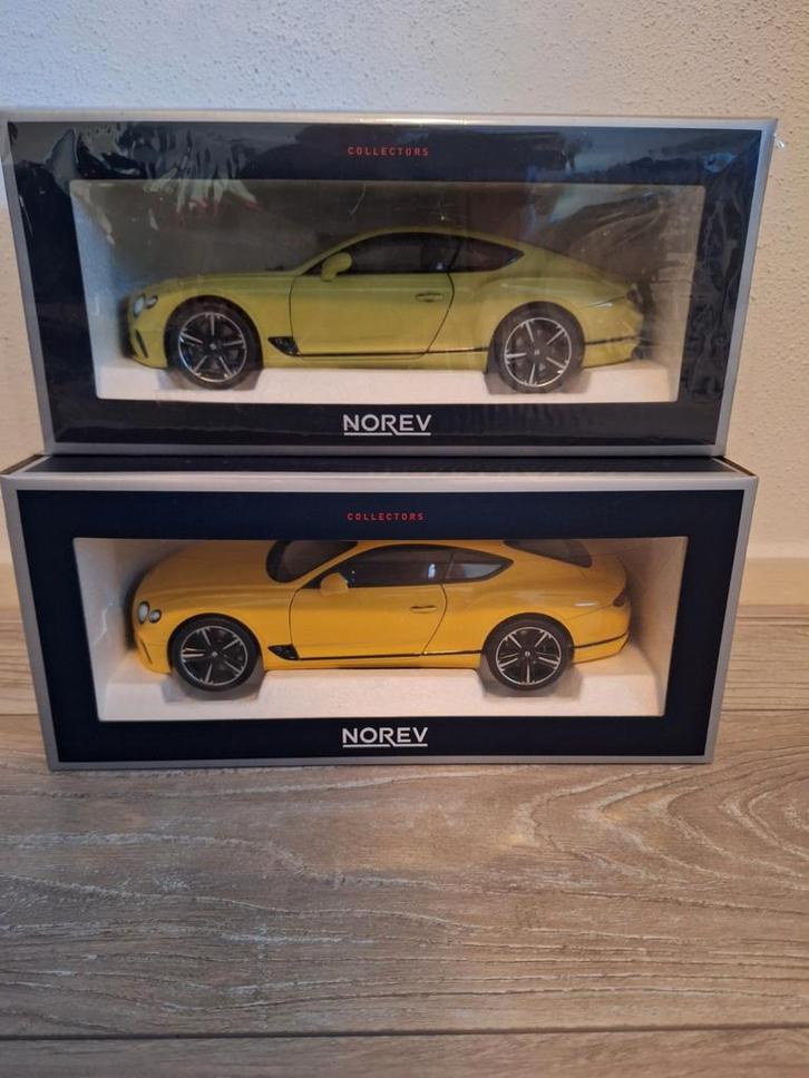 2x Bentley GT Continental Norev 1:18 nieuw, Hobby en Vrije tijd, Modelauto's | 1:18, Nieuw, Auto, Norev, Ophalen of Verzenden