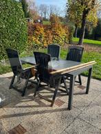 Tuinset stoelen en tafel kunststof, Ophalen, 4 zitplaatsen, Kunststof, Gebruikt